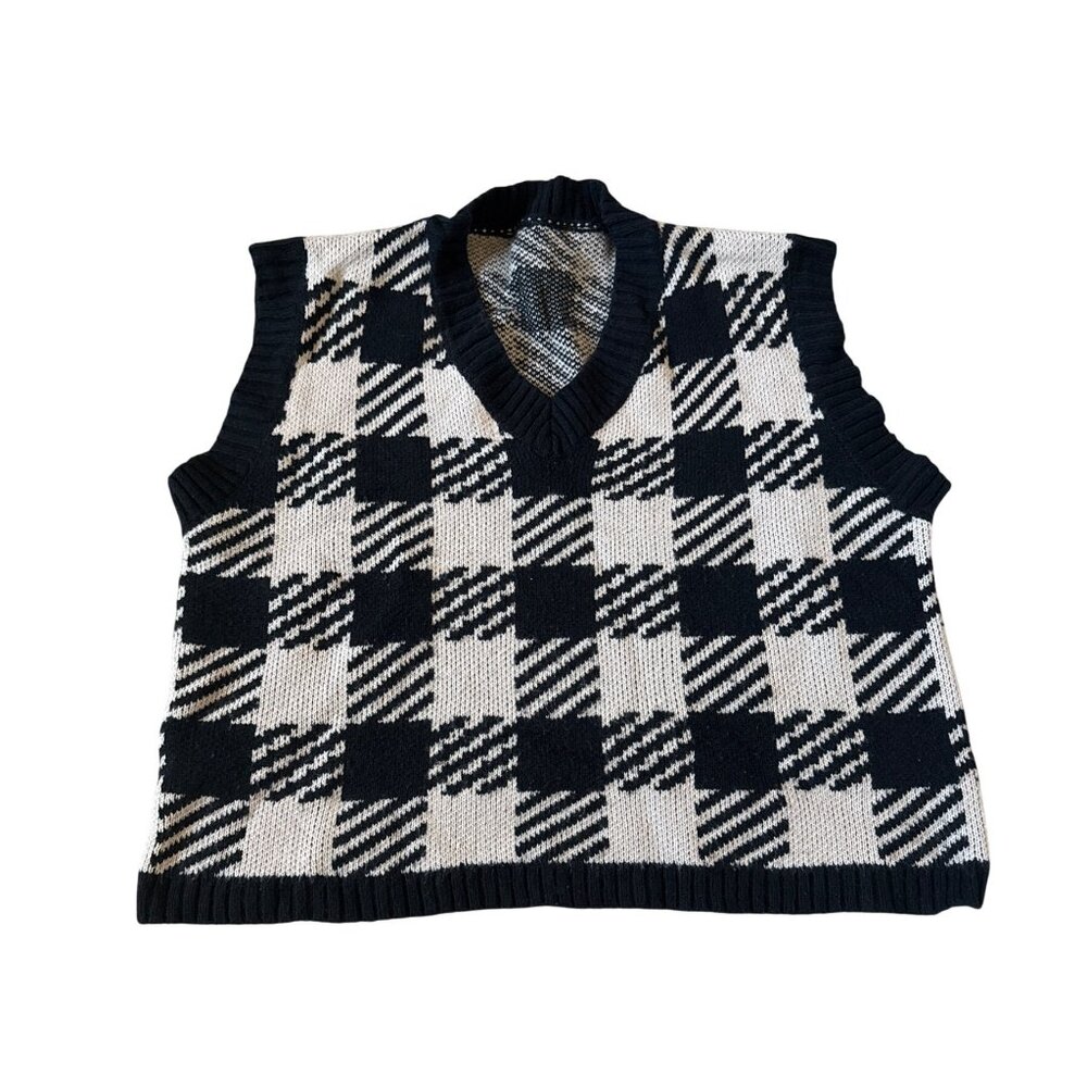 SHEIN Women's Plaid Size M Preppy Nerd Sleeveless Vest Academia Schoolgirl